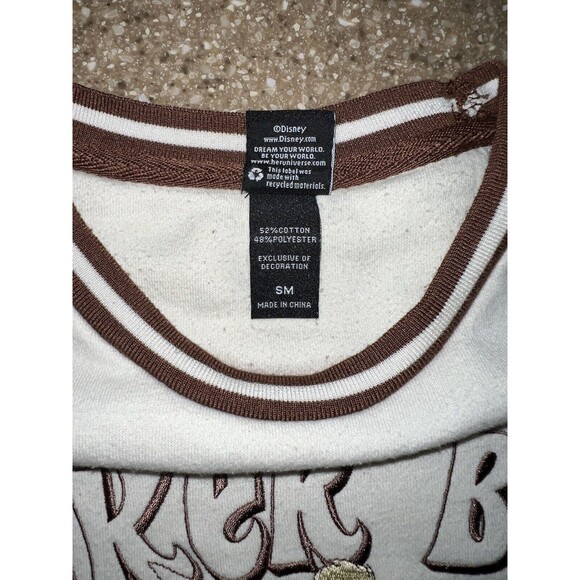 Disney Our Universe Tinker Bell Sweatshirt Womens S Cream Mushroom Forest Fairy - Picture 4 of 7